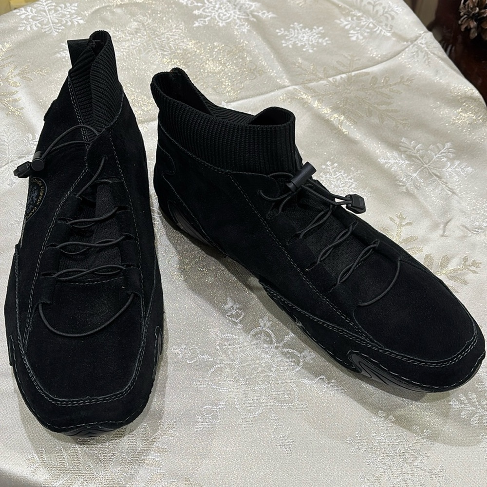 MENS BLACK  SUEDE FASHION SNEAKER
